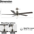 thumbnail image 3 of AeroBlade 64" 5-Blade 6-Speed Ceiling Fan with LED Light, 3 of 5
