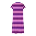 thumbnail image 4 of Womens Fashion Short Sleeve A-Line Dresses Party Summers Loose Fit Stripe Dress V Neck, 4 of 4