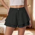 thumbnail image 2 of Trendfront Women's High Waisted Solid Color Wide Leg Shorts 2 in 1 Built-in Liner Loose Casual Summer Lounge Shorts, 2 of 6