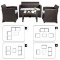 thumbnail image 3 of Costway 4 PCS Rattan Plaited Sofa Patio Furniture Set Molded Sectional Sofa Set, 3 of 4