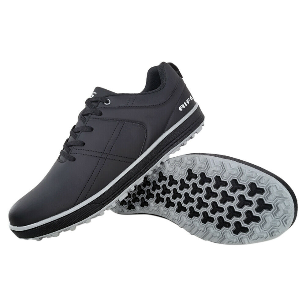 Rife Golf Shoes&nbsp;Mens Pro Tour Quality Ultra Track Spikeless Black Relaxed Comfort Fit with Maximum Tech Waterproof Protection (Size 11.5) - image 2 of 9