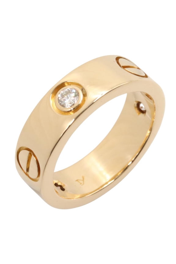 Pre-Owned Cartier Love Ring 3PD - 18K (Yellow Gold) Diamond for Women Gold Tone, Clear Tone...