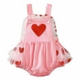 thumbnail image 2 of Fozruso Girls Sleeveless Heart Embroider Romper Bodysuits Dress Cute Girls Rompers Sizes 6-12 Months, 2 of 7