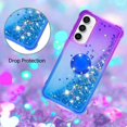 thumbnail image 5 of Slim Fit Phone Case for Samsung Galaxy S23 FE, Bling Shiny Quicksand Effect TPU Bumper Case with Four Corners Heavy Anti-Fall Protection Case for Galaxy S23 FE,Purple Blue, 5 of 14