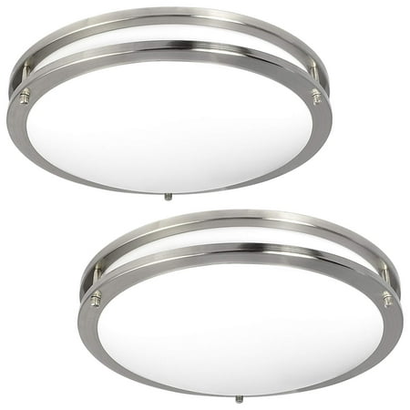 Luxrite LED Flush Mount Ceiling Light, 16 Inch, Dimmable, 3000K Soft White, 1960lm, 26W Ceiling Light Fixture, Energy Star & ETL - Perfect for Kitchen, Bathroom, Entryway, and Living Room (2