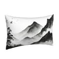 thumbnail image 4 of LNWH Rectangle Pillow Cover, Mountain Ink Painting Pattern Cushion Covers Pillowcase for Couch Bedroom Sofa, 14"x20", 4 of 8