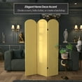 thumbnail image 4 of 6 ft. Classic Arch Velvet Room Divider Yellow 3 Panel, 4 of 7
