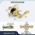 thumbnail image 5 of Reversible Door Handle with Lock - Brushed Brass Entry Set for Left/Right Doors, 5 of 5