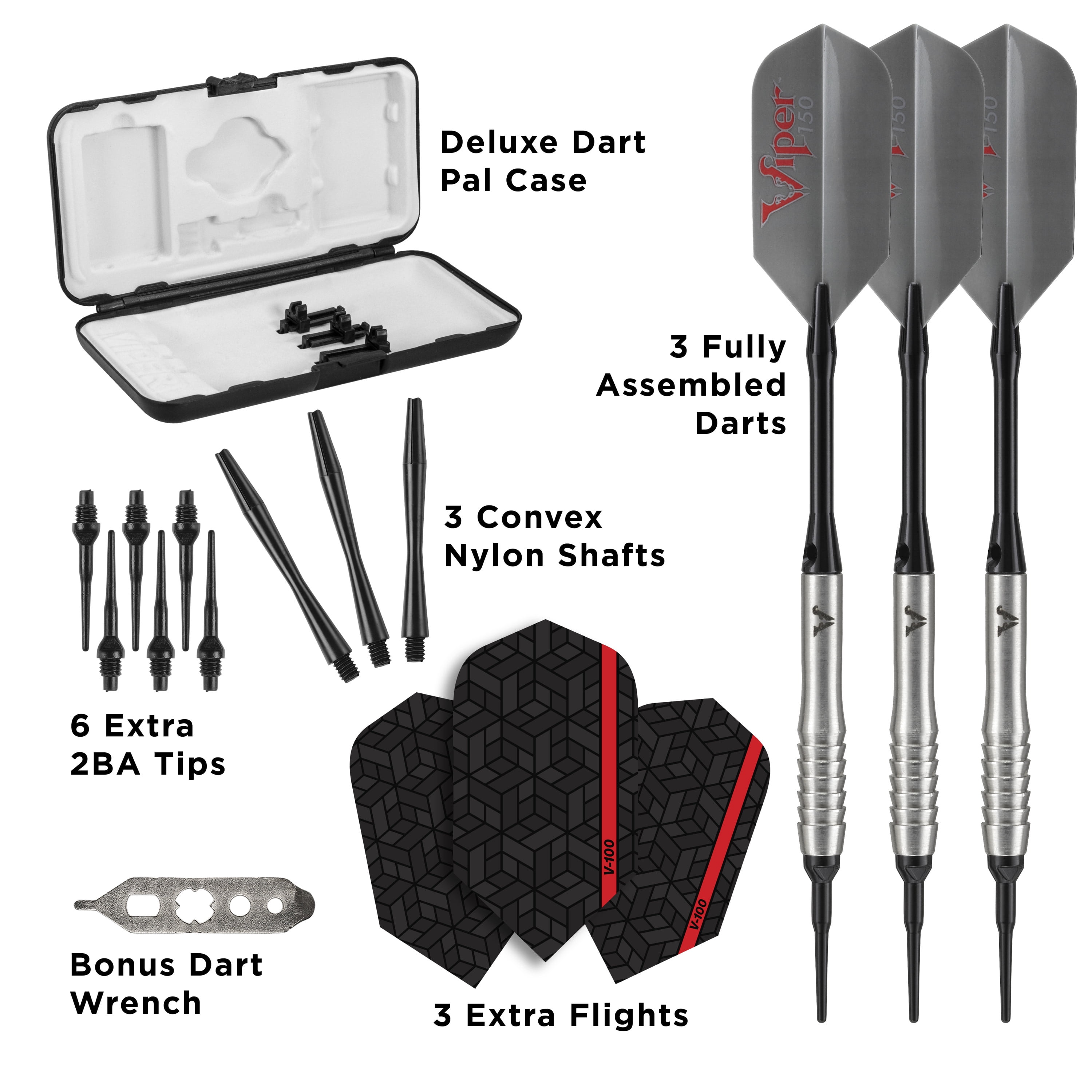 Viper V-Factor 90% Tungsten Professional Soft Tip Dart Set, 20 Grams