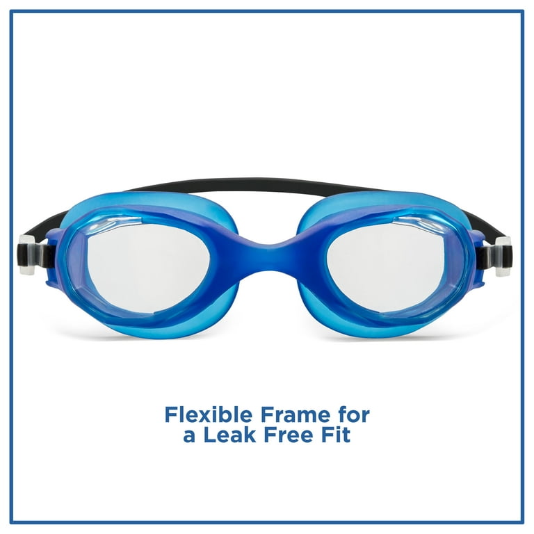 Dolfino Kinetic Blue Youth Swim Goggles with UV Protecton and