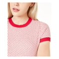 thumbnail image 3 of MAISON JULES Womens Red Printed Short Sleeve Crew Neck Top Size: L, 3 of 4
