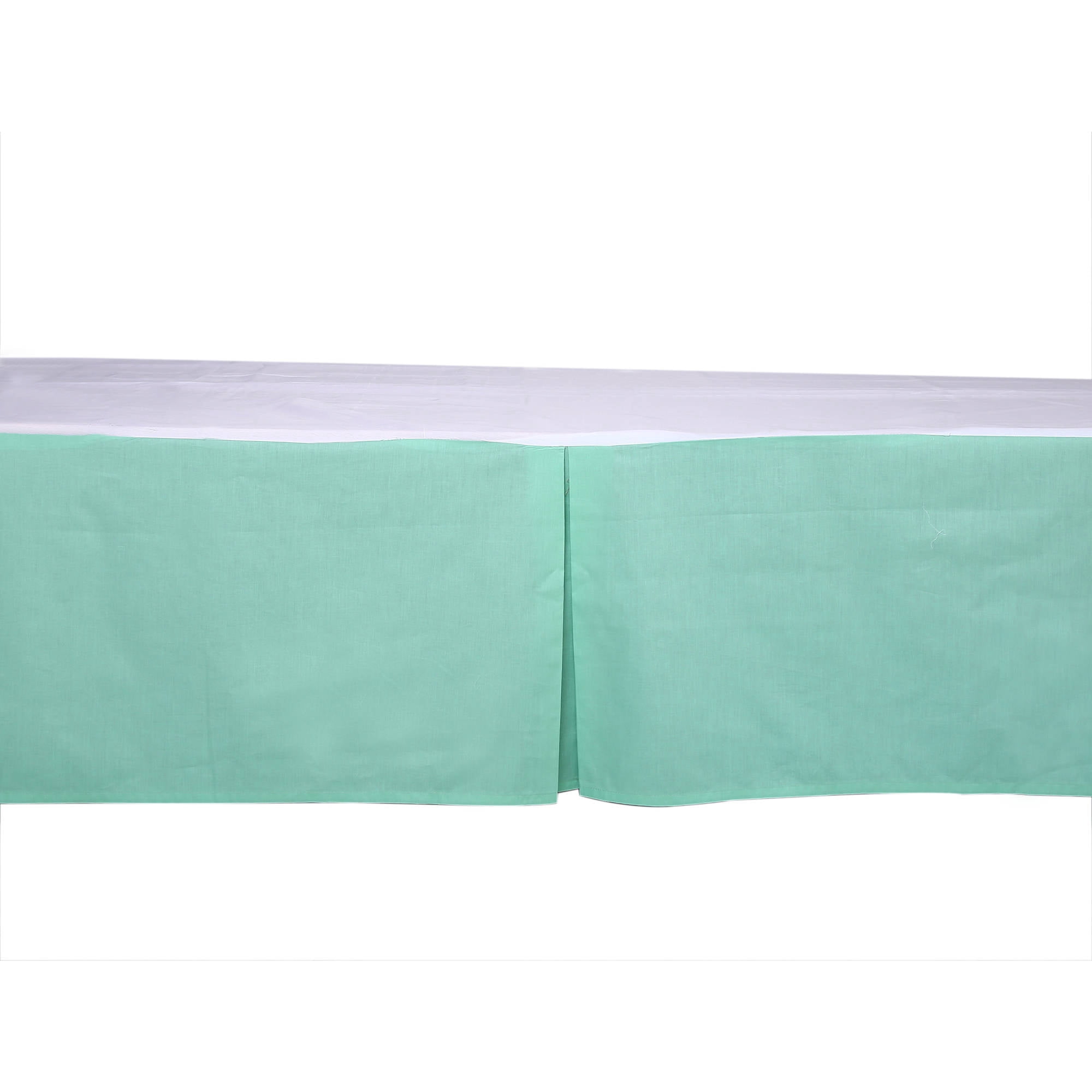 Bacati - Solid Mint Tailored with 100% Cotton Percale 13 inch drop Crib/Toddler Bed Skirt