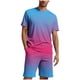 thumbnail image 1 of Blusa de Manga Corta Cuello Redondo Impresión Deportiva Camisa de Ajuste Delgado Poliéster Elástico Cintura Superior para los Hombres, Blusa Casual para el Uso Diario de Verano, 1 of 1