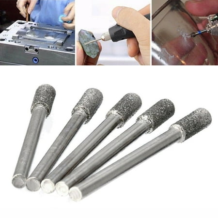 

5pcs Diamond Grinding Burr Drill Bits 4mm Grinding Diameter For Rotary Tool