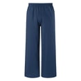 thumbnail image 2 of OGLCCG Cotton Linen Pants for Girls Teens Summer Casual Straight Leg Boho Pants Elastic Waist Beach Trousers with Pockets 4-15 Years, 2 of 6