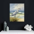 thumbnail image 4 of JRXY Coastal Sea Bird Wall Art Framed Blue Ocean Scene Heron Beach Wooden Painting Modern Home Office Decor 12x16, 4 of 4