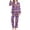 Purple, variant on Custom Face Photo Pajama Set for Women, Long Sleeve V-Neck Button Front Sleepwear Loungewear, Valentine's Day Gift, S-XXL
