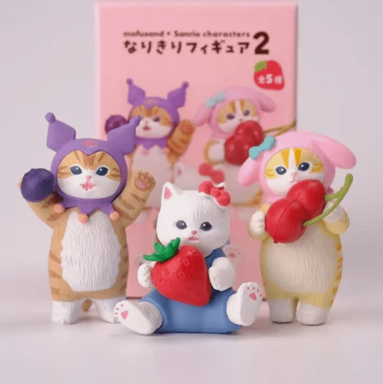 (Set of 5) New Mofusand Rabbit Fruits Figure Anime Cartoon Blind Box