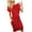 Red, variant on Siilsaa Womens Short Sleeve Crewneck Striped Basic Solid Tie Waist Office T Shirt Dress ,S