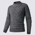 thumbnail image 2 of UVEASISHA Slim Fit Sweaters for Men Big and Tall Turtleneck Pullover Sweater Ribbed Knit Casual Thermal Underwear Soft Stretchy Knitted Tops Dark Gray XL, 2 of 5