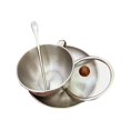 thumbnail image 5 of Shoreew Stainless Steel Coffee Cup And Saucer Set 300ml Double Wall Coffee Cup with Handles And Cover American Latte Cup Afternoon Tea Cup, 5 of 6