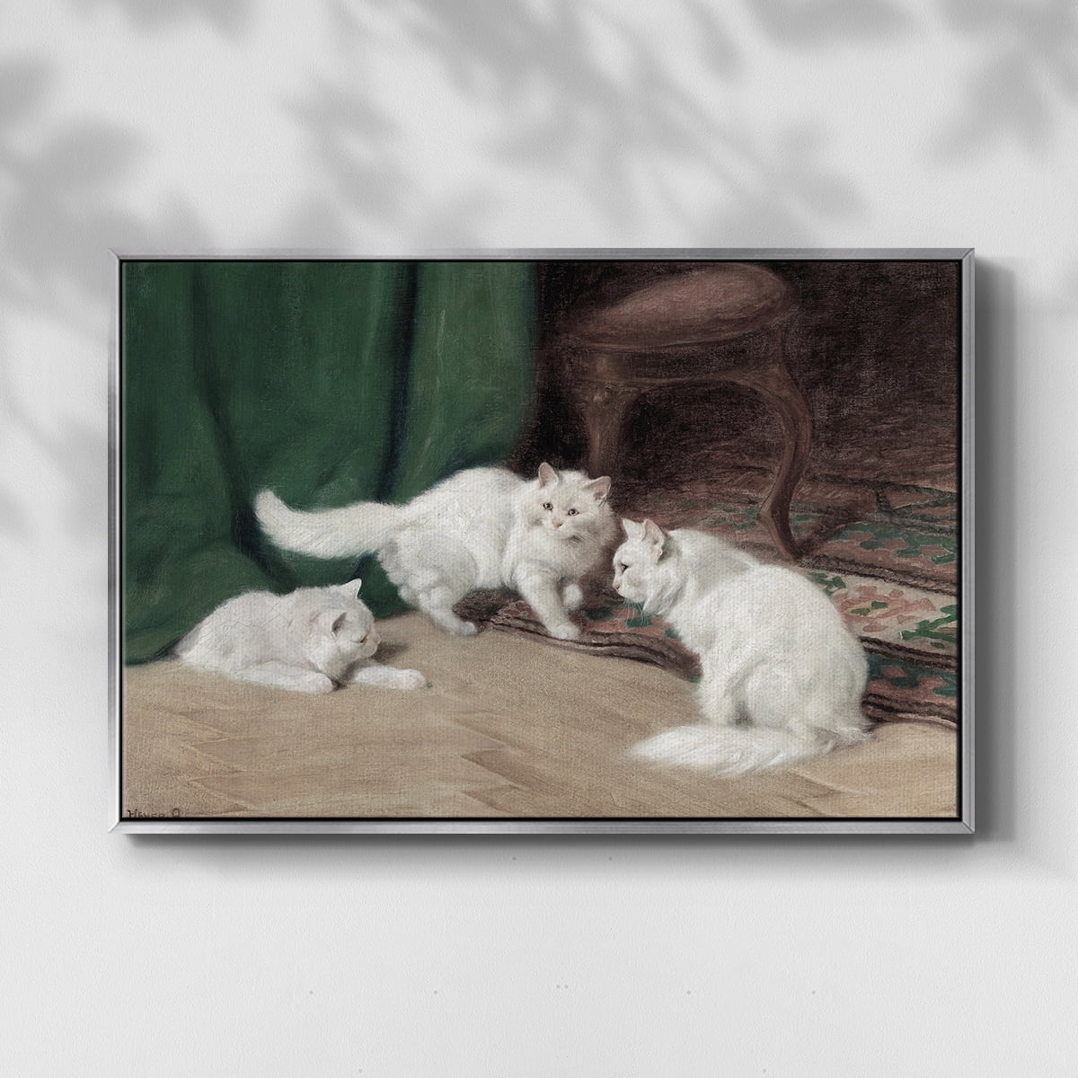 Vintage Animal Print-VI By Wexford Home Framed in Silver Wood Gallery Wrapped Canvas 27 in. x 41 in.