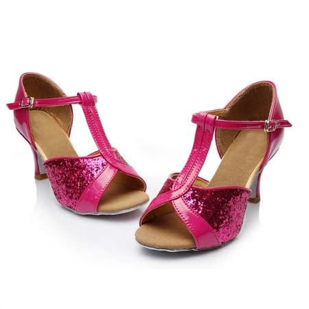 

Foraging dimple Women s Color Fashion Rumba Waltz Prom Ballroom Latin Dance Shoes Sandals Hot Pink