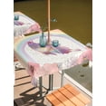 thumbnail image 2 of Outdoor Tablecloths with Umbrella Hole & Zipper, Purple Butterfly 54x54 Inch Square Tablecloths, Cute Rainbow Spring Floral Botanical Waterproof Table Cloth, Patio/Pool/Picnic Table Covers, 2 of 8