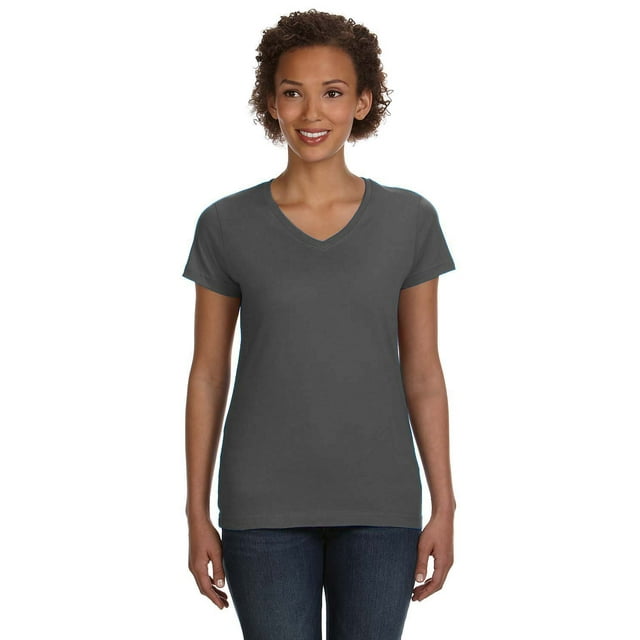 LAT Women's V-Neck Fine Jersey T-Shirt