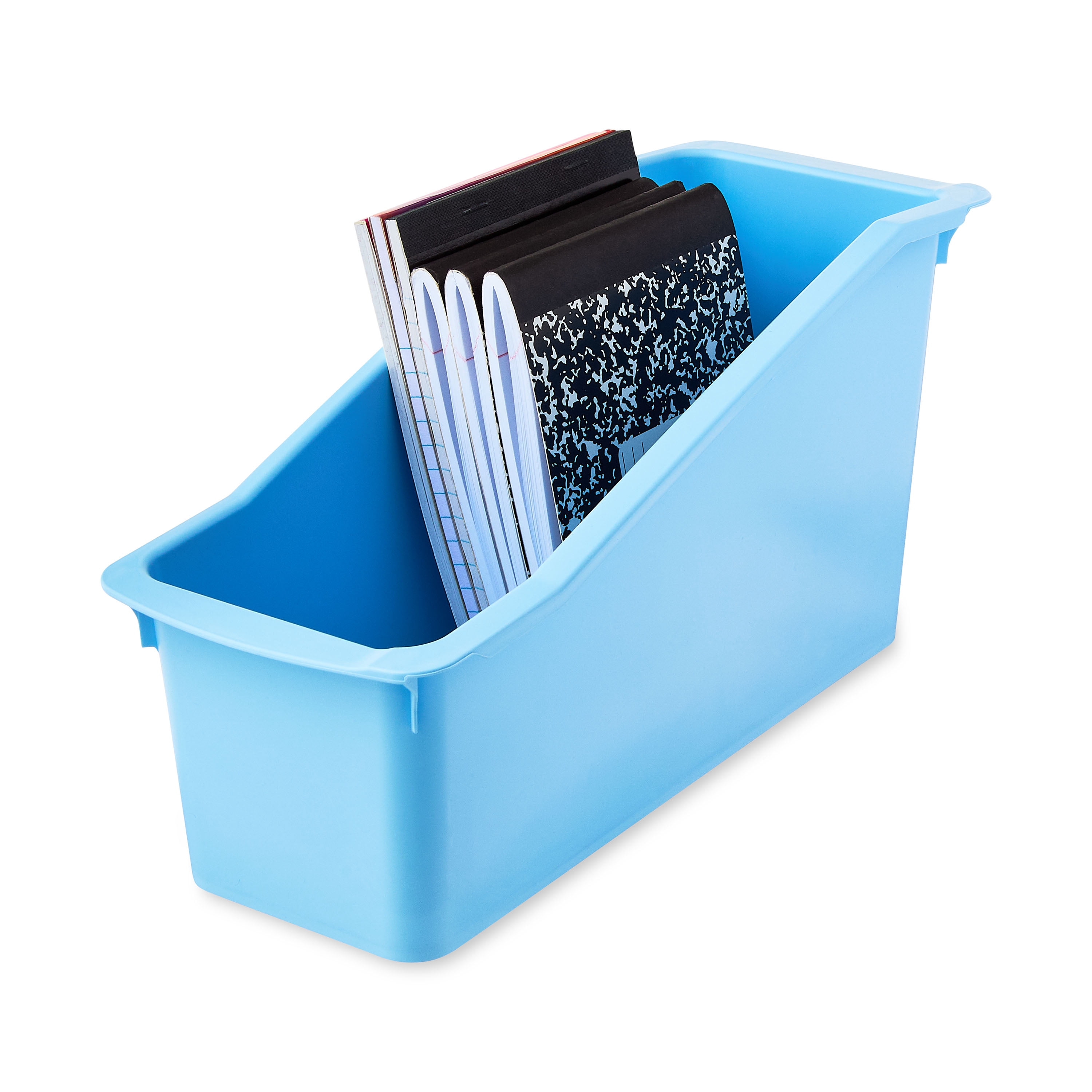 Pen+Gear Plastic Desktop Book Organizer Bin, Sky Blue, 9-Pack