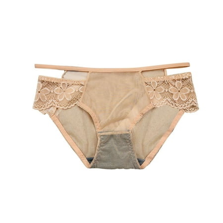 

WZHKSN Female Lace Panty Beige Knickers Briefs 1-Pack