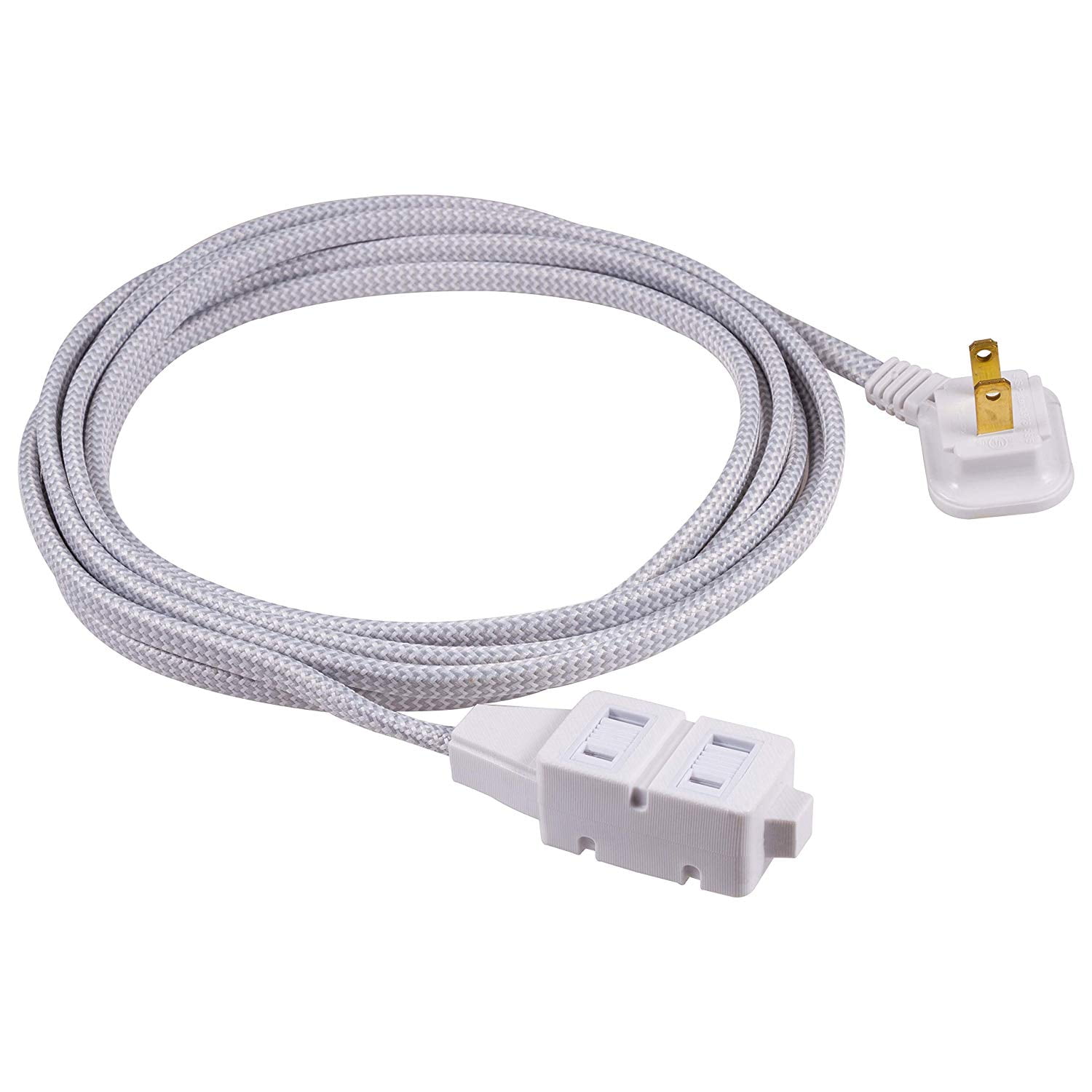 GE Pro 12ft. 3Outlet Polarized Extension Cord, White/Gray 42385