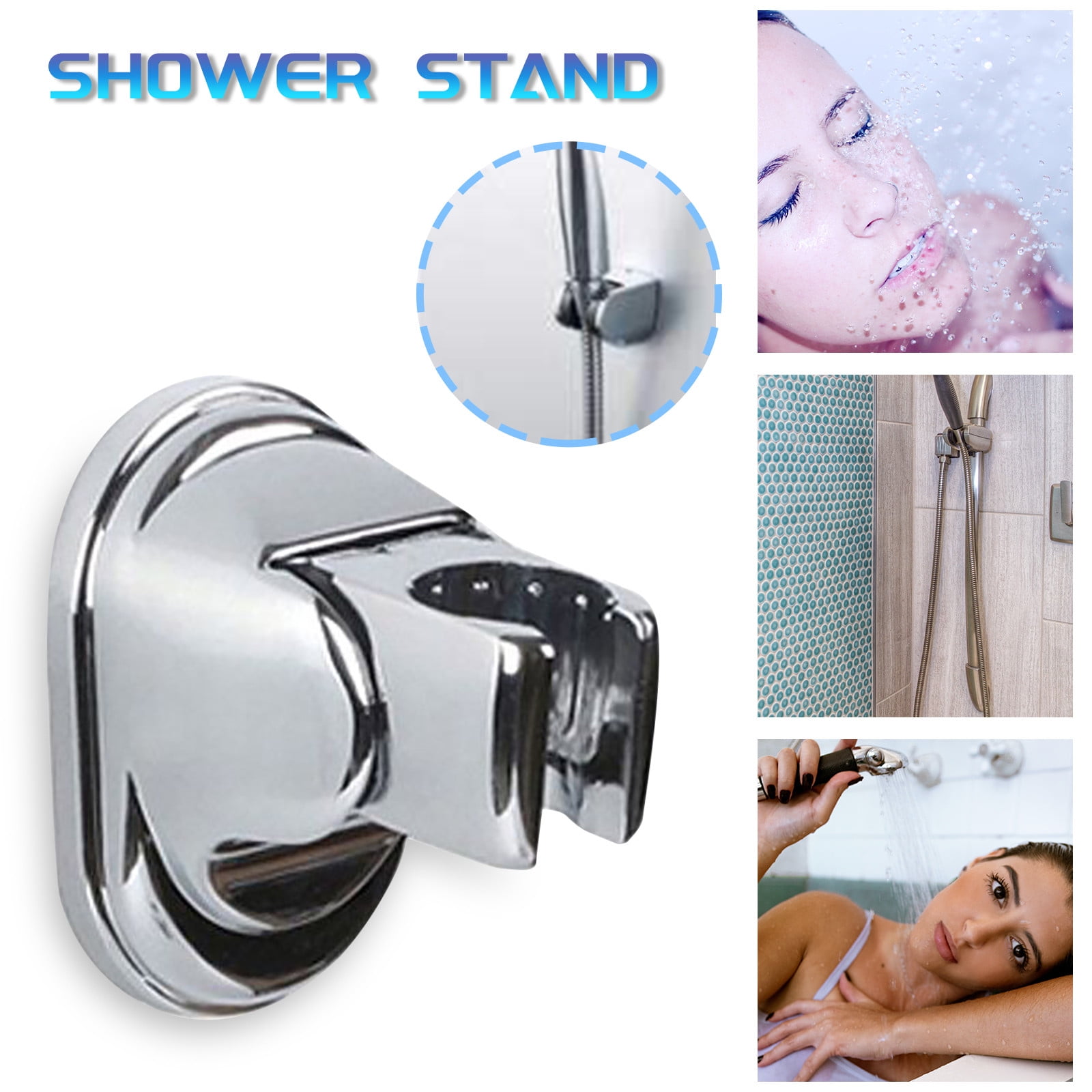 Shower Head Holder,Wall Mounted Shower Head Holder Fixed Chrome