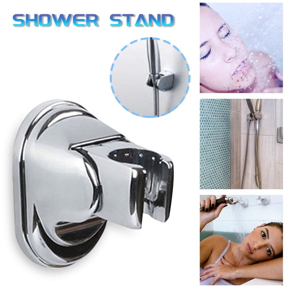 2Pcs Adjustable Shower Head Holder Wall Mounted Fixed Bathroom Bracket Universal Replacement with Mounting Screws Polished Chrome Surface for Home Hotel Bathroom Upgrade