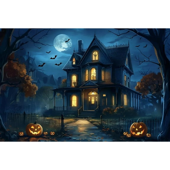 300 Pieces Puzzle for Adult Halloween Night in The Haunted House Anime Wooden Jigsaw Puzzles Challenging Educational Interactive Toys for Family Creative Gift Thick Sturdy