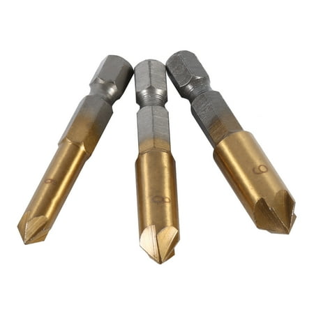 

Wood Chamfering Cutter 6mm-19mm Chamfer Wood Plug 6pcs HSS Woodworking Chamfer ， Countersink， For Board Of Low Hardness Chamfering Deburring Countersinking