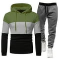 thumbnail image 4 of Men Workout Sweatsuits Sets, Mens Color Block Tracksuits 2 Piece Sports Suit Tracksuit Hoodie Sweatshirt Oversized Jogger Sweatpants (XXL,Army Green), 4 of 4