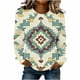 thumbnail image 2 of TaTaai Ladies Fashion Retro Western Print Round Neck Regular Shoulder Long Sleeve Sweatshirt Casual Loose Soft Top for Daily Streetwear Office Spring Winter Gift, 2 of 4