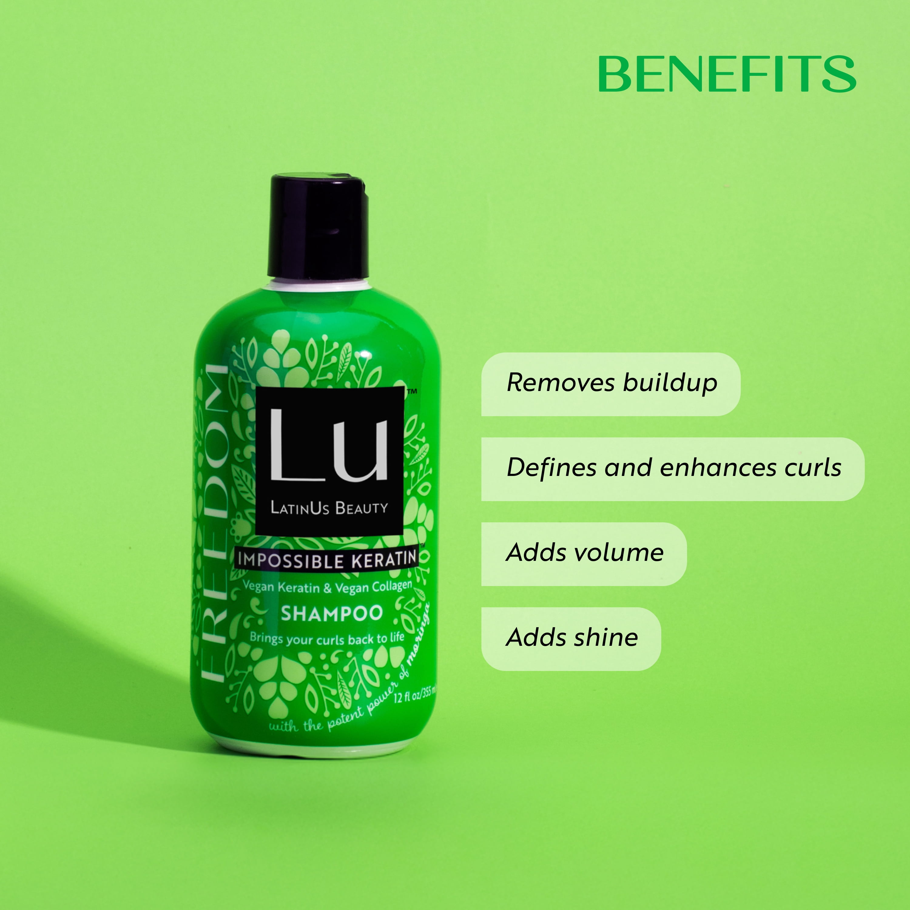 Lu by LatinUs Beauty Freedom Shampoo, Waves and Volume, 12 fl oz
