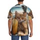 thumbnail image 3 of Balery Relaxing Cat With Orange Juice Camisa Casual de Manga Corta con Botones para Hombre, Texturizada, Estilo Cubano, para Playa, Verano-Small, 3 of 5