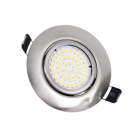 5pcs Recessed Spotlights Adjustable Round 5W Ultraslim Warm White 3000K Recessed Ceiling Lighting for Bathroom, Kitchen, Living Room, Silver, Diameter