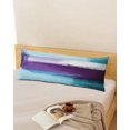 thumbnail image 2 of Purple Teal Ombre Long Body Pillow Cover 20x60 Inch, Abstract Modern Oil Painting Gradient Decorative Pillowcase with Zipper, Microfiber Pillow Protector, Soft Breathable Long Pillowcases for Women, 2 of 9