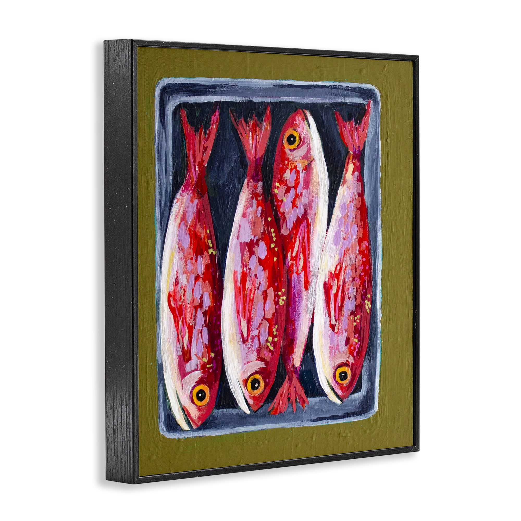 Stupell Industries Red Fish on a Platter Black Framed Giclee Art, design by Rachel Nerney