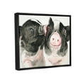 thumbnail image 3 of Stupell Industries Two Pigs Pink Snout Kiss Adorable Farm Animals Painting Jet Black Floating Framed Canvas Print Wall Art, Design by Kamdon Kreations, 3 of 5