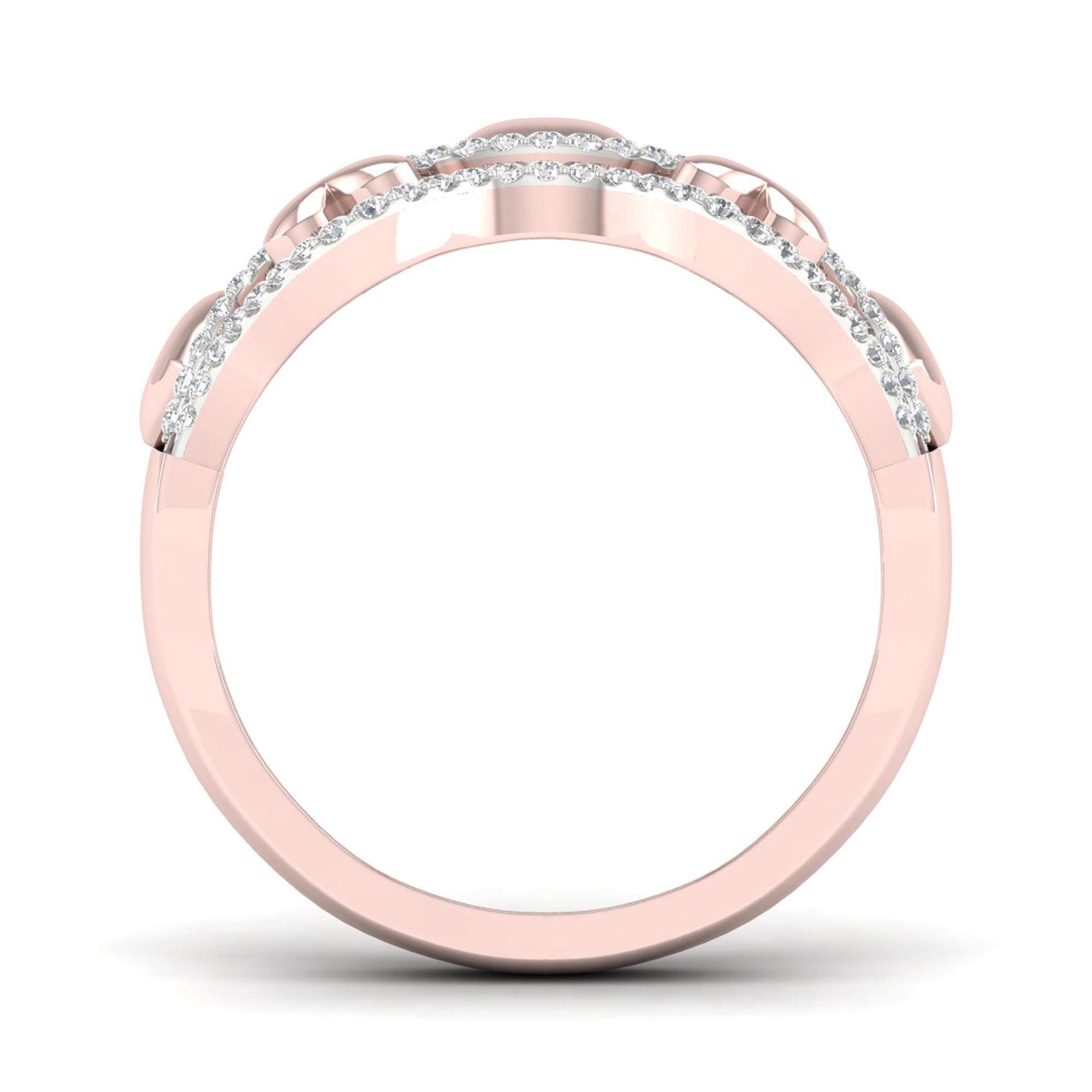 slim fit dress slacks Thin Interlocking Set of 4 Rings, 14K Rose Gold Fill 15 / Hammered / 14K Rose Gold Fill main image 0