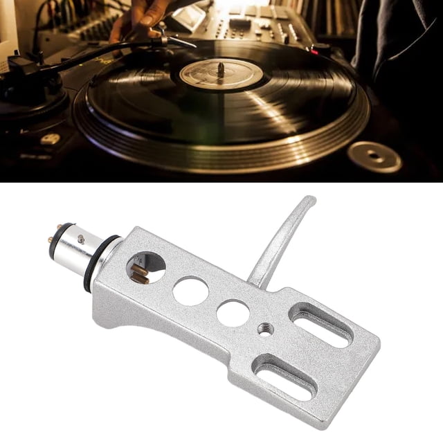 Phono Headshell, LP Turntable Headshell Mount with 4 Oxygen Copper Wires, Universal Headshell Replacement Fit for Standard H 4 Bayonet S Shaped Posts