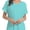 Light Green, variant on Women's V Neck T Shirts Casual Rolled Short Sleeve Side Split Summer Tops Loose Fit