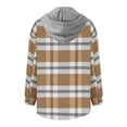 thumbnail image 5 of Usmixi Winter Womens Plaid Jacket Woolen Jacket for Women Loose Button Down Pocket Hooded Shacket Outerwear Long Sleeve Casual Flannel Shirts Coat 2023 Plaid Jacket, 5 of 5