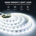 thumbnail image 4 of Onforu Tira de luces LED blancas, cinta de luz LED regulable de 16.4 pies, tira de luz blanca de luz diurna de 6000 K, luz de espejo de tocador flexible de 300 LED, luz de cuerda de cinta de 5 m 12 V, 4 of 4