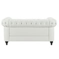 thumbnail image 5 of Emery Chesterfield Leather Loveseat, Small Sofa with Rolled Arms and Tufted Cushions for Small Spaces, Easy Assembly-Color:White,Material:Faux Leather, 5 of 11